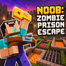 Play Noob: Zombie Prison Escape game